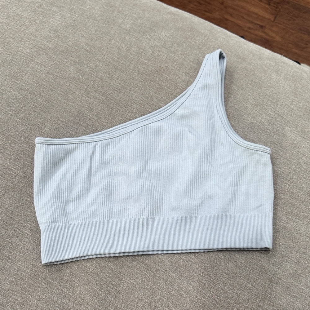 One-Shoulder Ribbed Sports Bra - Picture 2 of 2